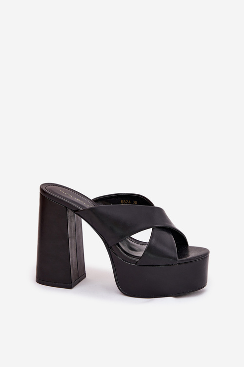 Dámske Sandále Na Platforme A Podpätku Čierne Lenobos