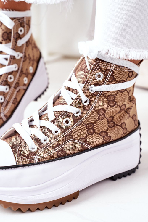 Prihlásené tenisky na platforme Electric Love Brown Platform