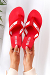 Dámske flip -flops flip -flops na veľkej hviezde HH274A095 Red Wedge