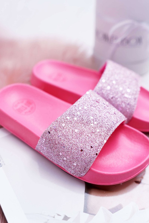 Detské žabky veľkej hviezdy Pink Glitter AA374088