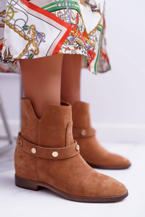 Dámské Kotníkové Boty Laura Messi 1890 Kožené Camel Darmah