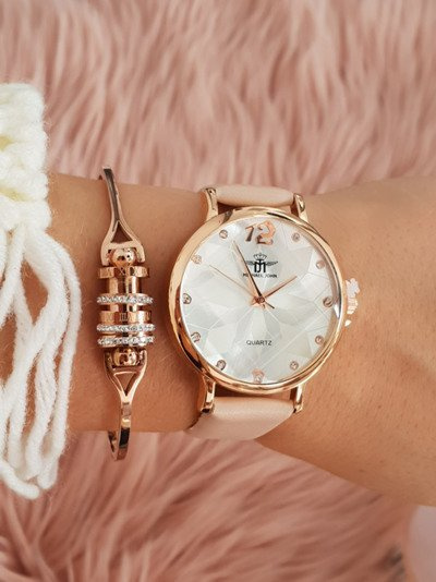 Dámske béžové hodinky Michael John Morento