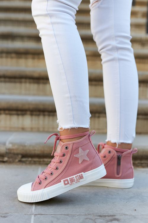 Klasické vysoké tenisky veľká hviezda jj274382 ružová