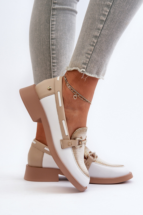 Dámské kožené mokasíny Maciejka 06493-11 Bílo-Bežové