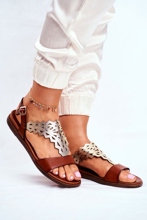 Dámske ploché sandále Sergio Leone Brown SK035