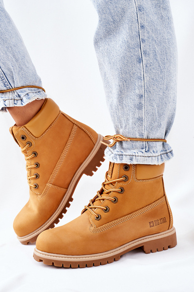 Dámske kožené topánky Big Star II274447 Camel