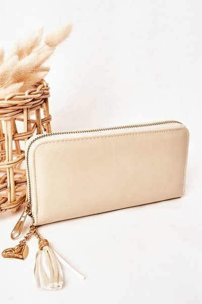 Velká Dámská Peněženka S Přívěskem Ecru