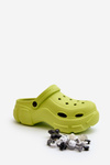 Pěnové Dámské Lehké Žabky Na Masivní Podrážce Limetkové Matirra