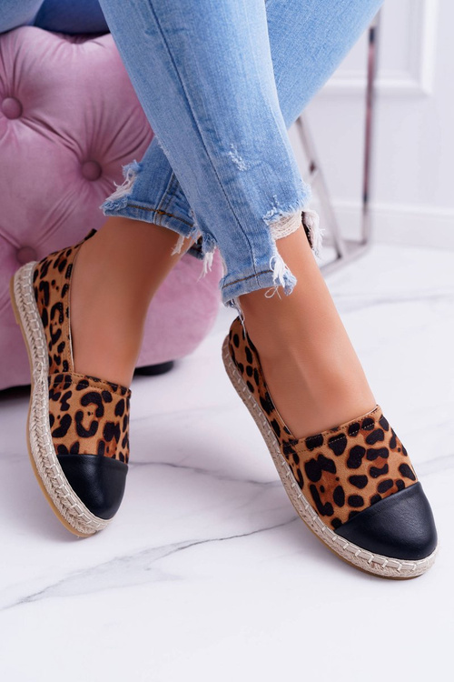 Dámske leopardové byty espadrilles