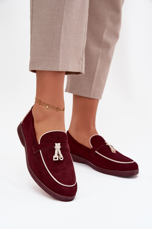 Mokasíny Loafers Ženy Z Eko Semišu Bordeaux Darwen