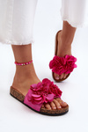 Dámske papuče s kvetmi fuksia Lulania