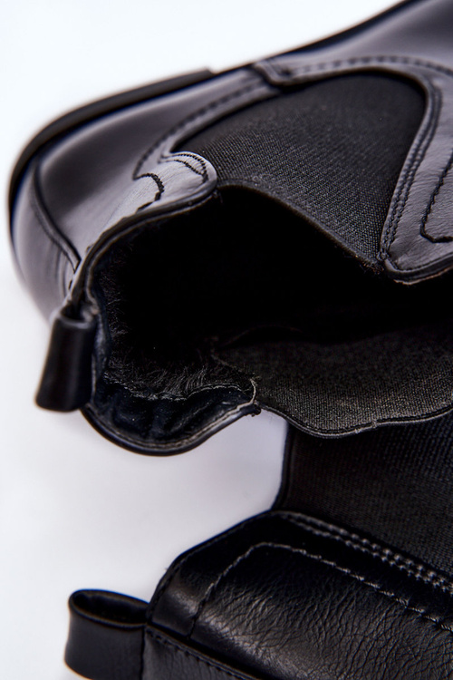 Kůže šněrovací boty Černé Astate