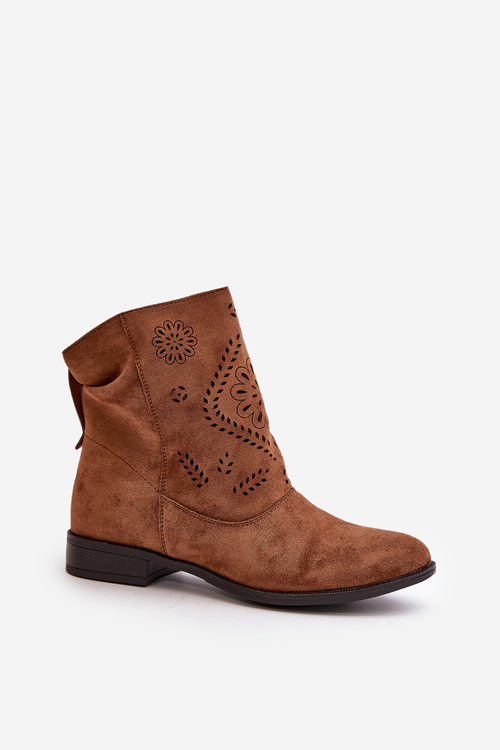 Dámské Nízké Botky S Výřezem Na Zip Hnědé Irinette