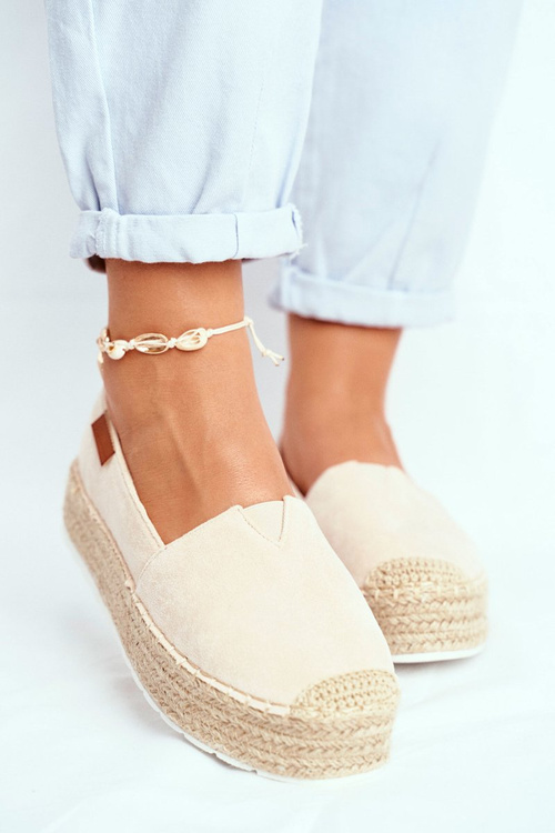 Dámske espadrilles na bielizeň Linen La Playa Platform