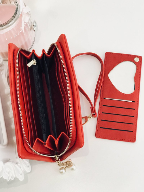 Large Women's Black Trendy Wallet Gold Zipper