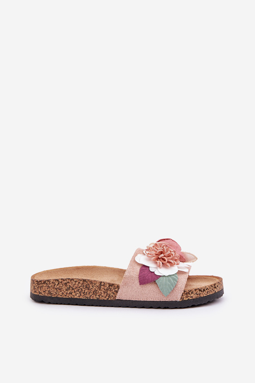 Dámske Sandále S Kvetmi Na Korkovej Platforme Rúžové Zinrosa