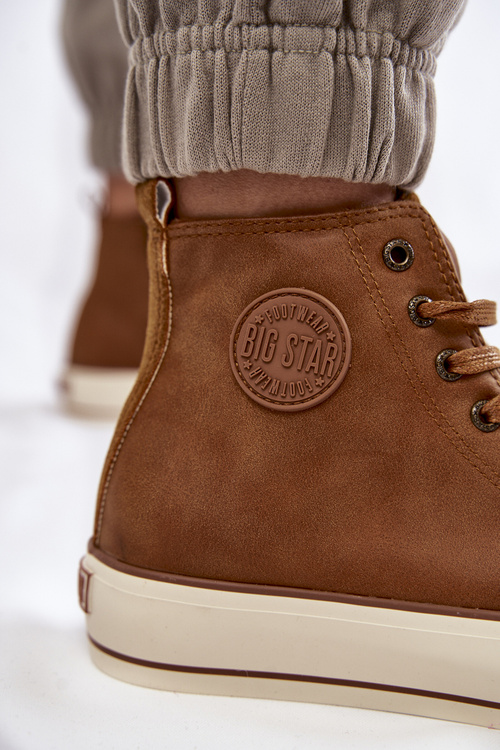 Dámska vysoká izolovaná veľká hviezda KK274171 Brown Sneakers