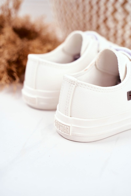 Detské tenisky s veľkou hviezdou pre biely suchý zips GG374010