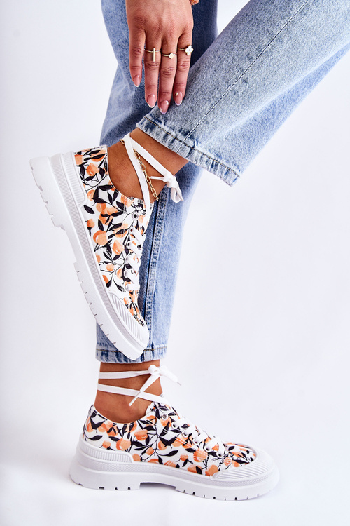 Nízké Tenisky Vázané do ovoce Bíle Amissa