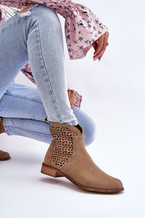 Semišové topánky Nicole 2791/023 Dark Beige