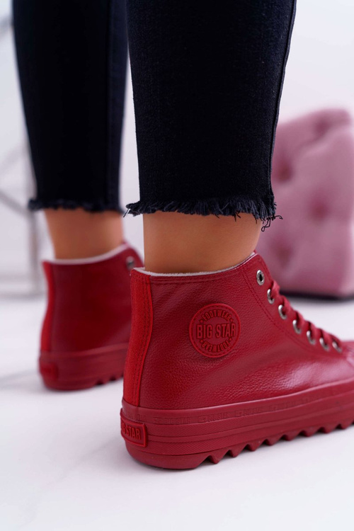 Dámské Tenisky Big Star Vysoké zateplené Červené EE274112