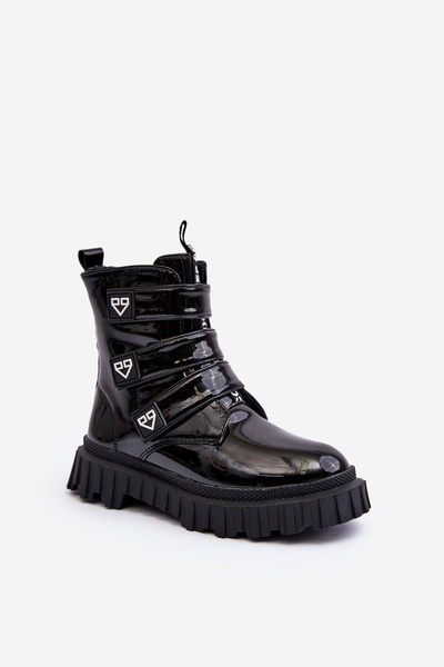 Dívčí Lakované Ocouvací Boty Rilina Černé