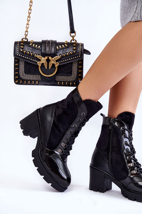 Dámske kožené vysoké podpätky la.fi 260063b-la čierne