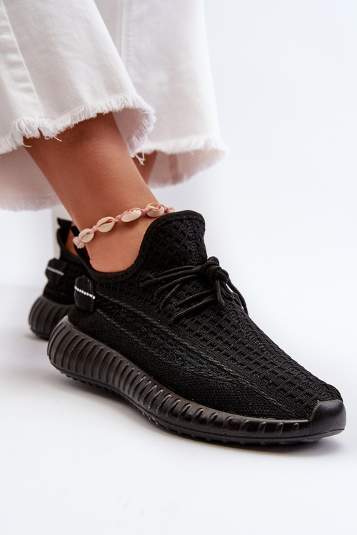 Dámské černé textilní sportovní slip on boty Nelmarie