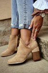 Dámske topánky na post béžovej rezanej meliori
