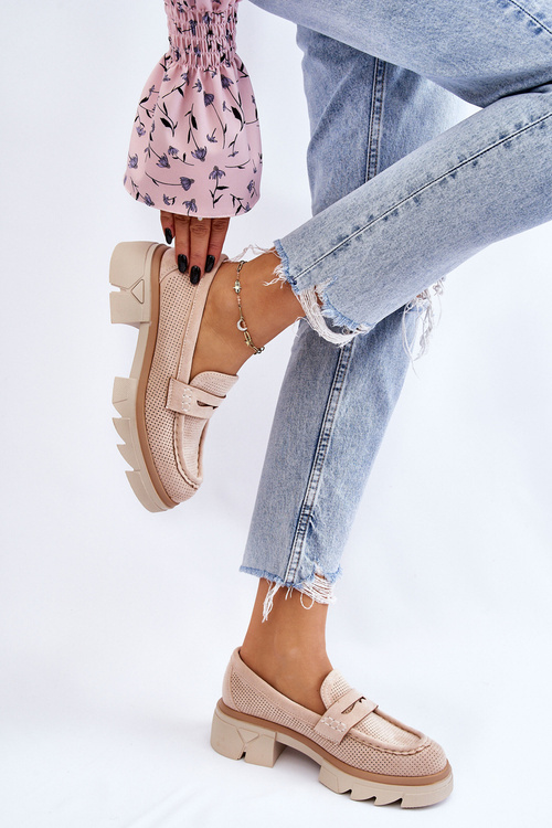 Dámské mokasíny s plochým podpatkem Béžová Fletcher