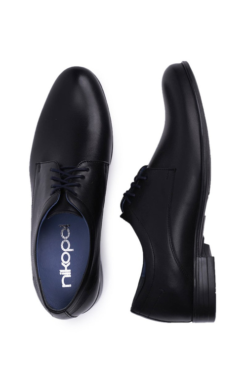 Pánske topánky neformálne kožené kože Nikopol čierne 1738