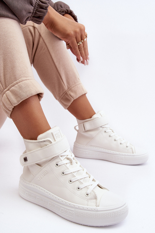 Izolované tenisky žien na platforme Big Star White MM274006