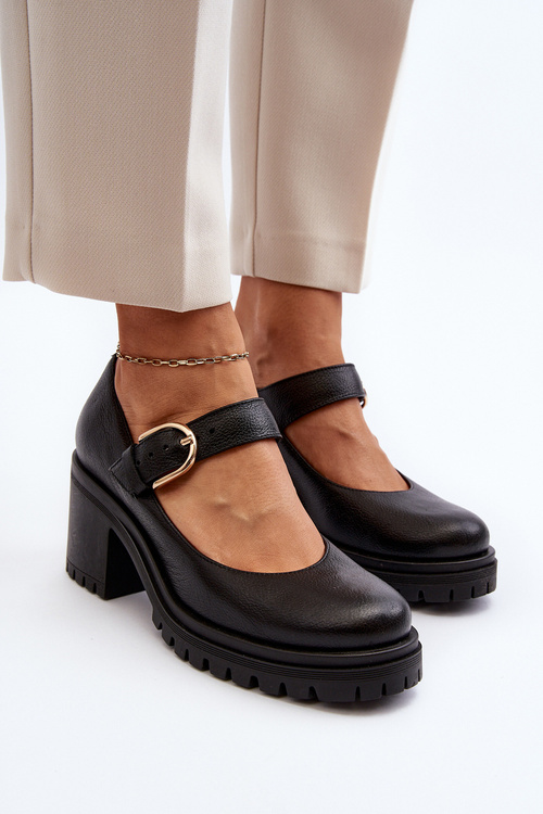 Zazoo 20166 Kožené lodičky Černé