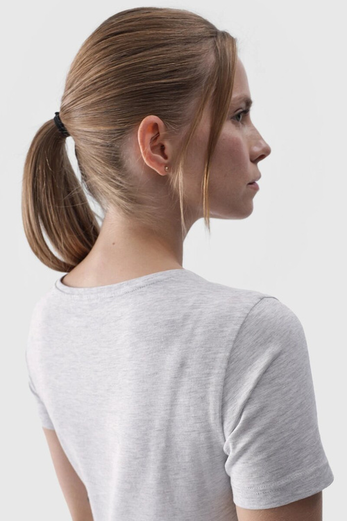 Dámske Hladké Tričko S Logom Šedé 4F