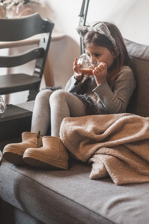 Dětské zimní boty s polstrováním na zip Bežové Big Star MM374098