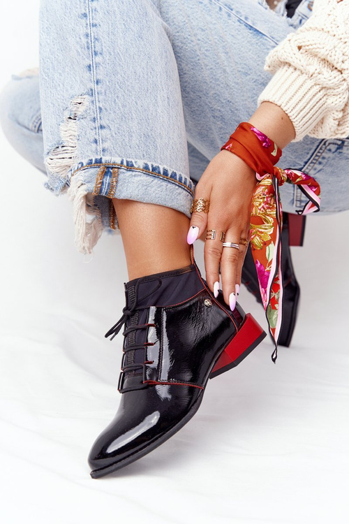 Kožené Boty Maciejka 04744-16 černé-červené