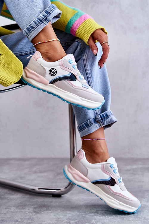 Dámske športové tenisky veľká hviezda KK274097 White-ružová