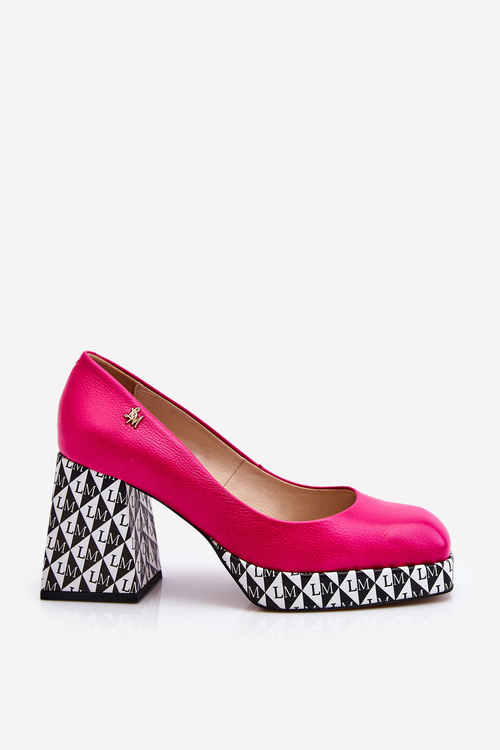 Módní kožené lodičky Laura Messi 2599 Fuchsie