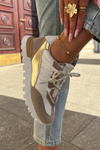 Kožené Polobotky Sneakers Dámske Artiker 56C1738 Béžovo-Zlaté
