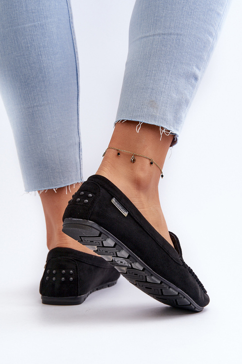 Dámské mokasíny z ekologického semiše černé Amrutia