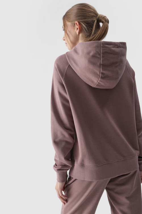 Dámska Mikina S Kapucňou Na Zips Bavlnená 4F Růžová 4FWMM00TSWSF1467-56S