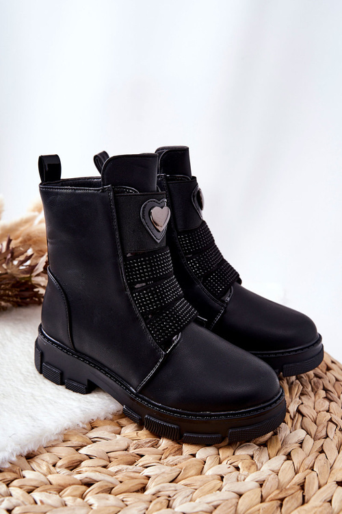 Dětské Izolované Kožešinou Boty černé Miraven