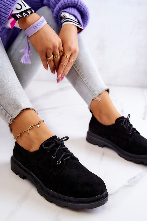 Dámské semišove klasické brogues Oxford Černá Colton