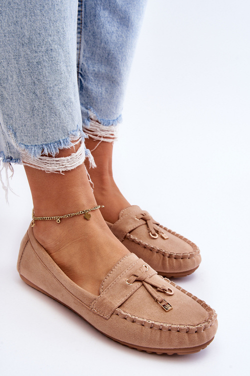 Klasické semišové mokasíny Tmavě béžová Good Time