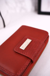 Elegantná dámska peňaženka pripevnená Eslee Red Zipper