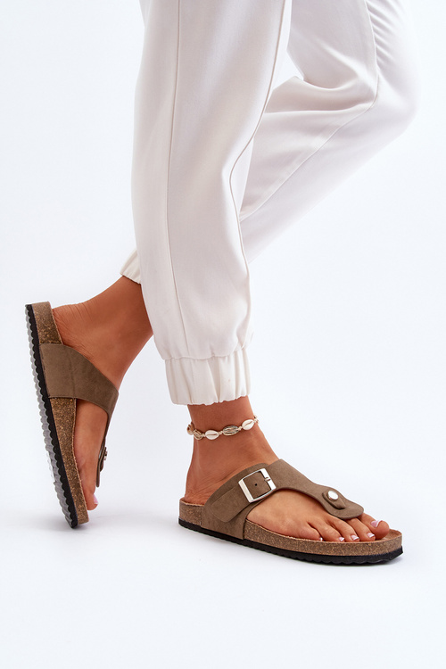 Dámské žabky na klínku tmavě zelené Elina