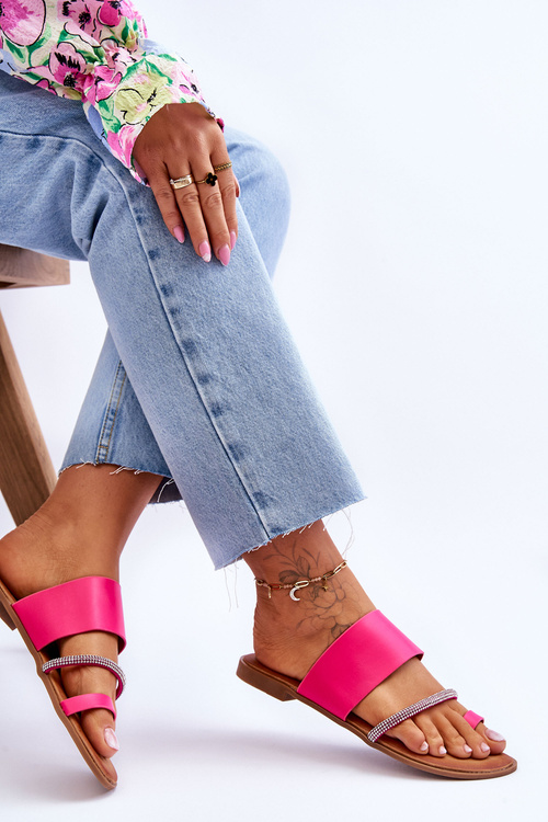 Ženské flip -flops flip -flops s dekoratívnym popruhom Fuksja Sublime