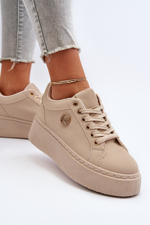 Dámské tenisky na platformě béžové Eshen