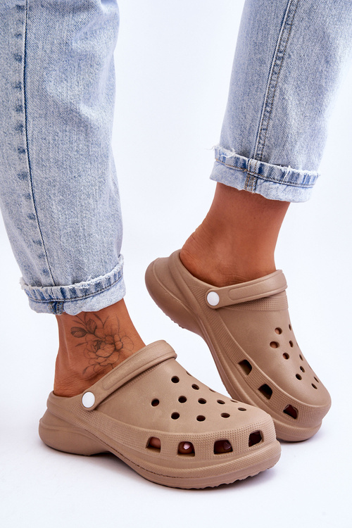 Pěnové Sandály Crocs Na Robustní Podrážce Béžová Katniss