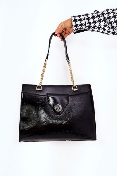 Lakovana Taška přes rameno NOBO L1750 černá